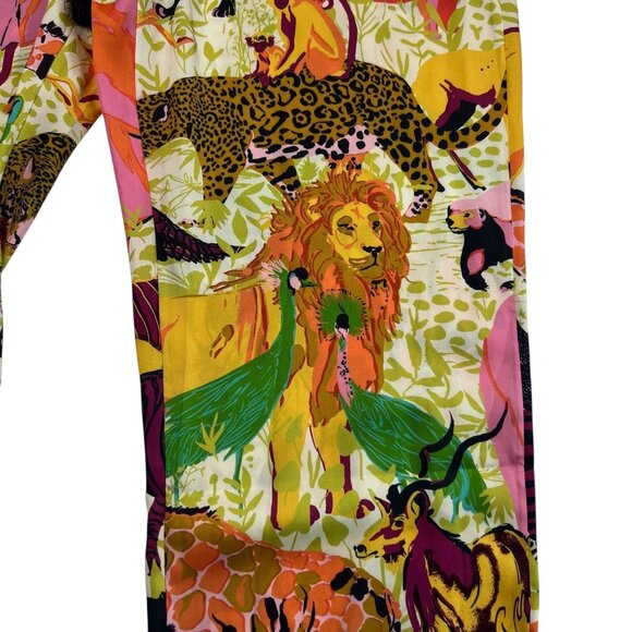 J. Crew NWT Drapey Wide Leg Pant Satin Like in Ratti Safari Print Size 8 - Picture 7 of 10